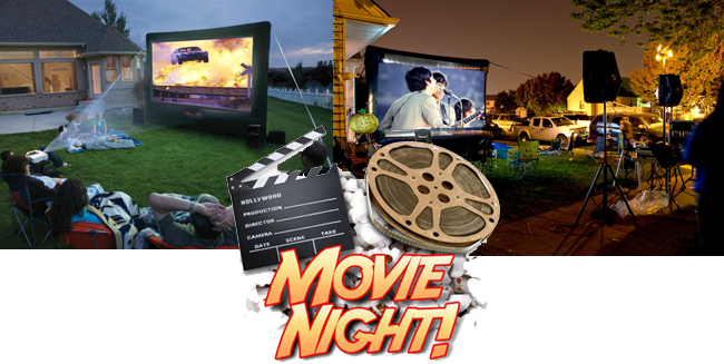 outdoor projector rental for a movie night
